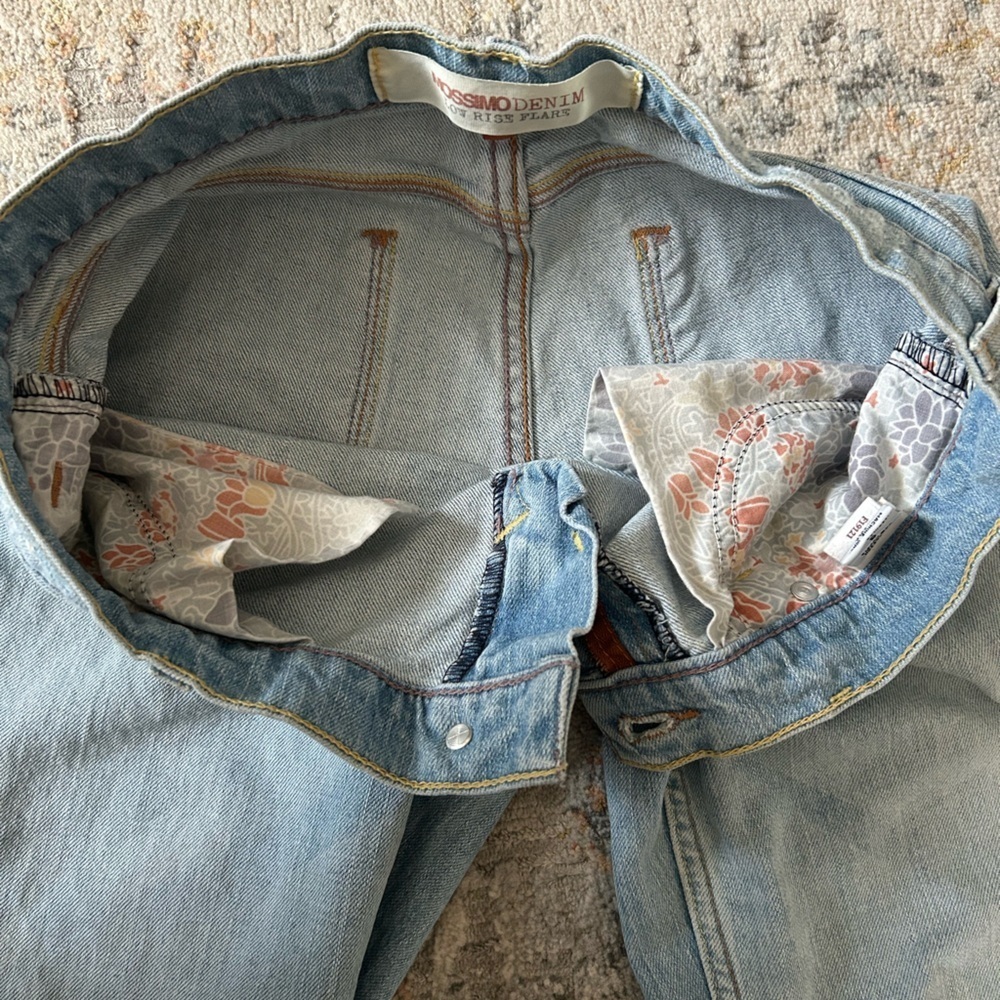 Massimo, low rise, flare, vintage, Y2K trendy, cotton light blue jeans, size 5‌ - Picture 9 of 13